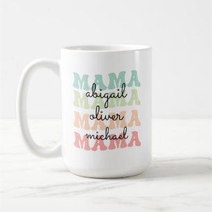 Mama Modern Mum Kids Names Mother's Day Gift  Coffee Mug
