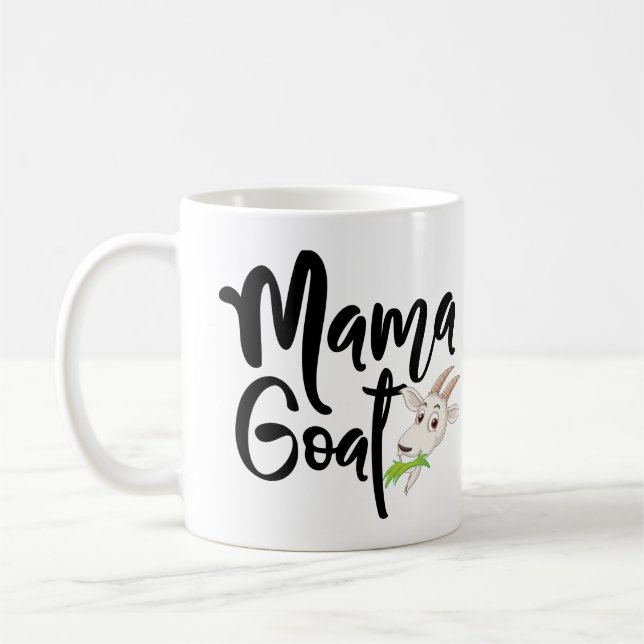 Mama (MOM) Goat Cute Goat Coffee Mug (Left)