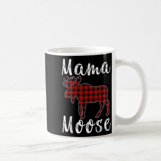 Mama Moose Family Christmas Pajama Red&amp; Black  Coffee Mug (Right)