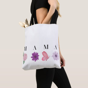 MAMA Mother’s Day Gift with Butterflies and Flower Tote Bag