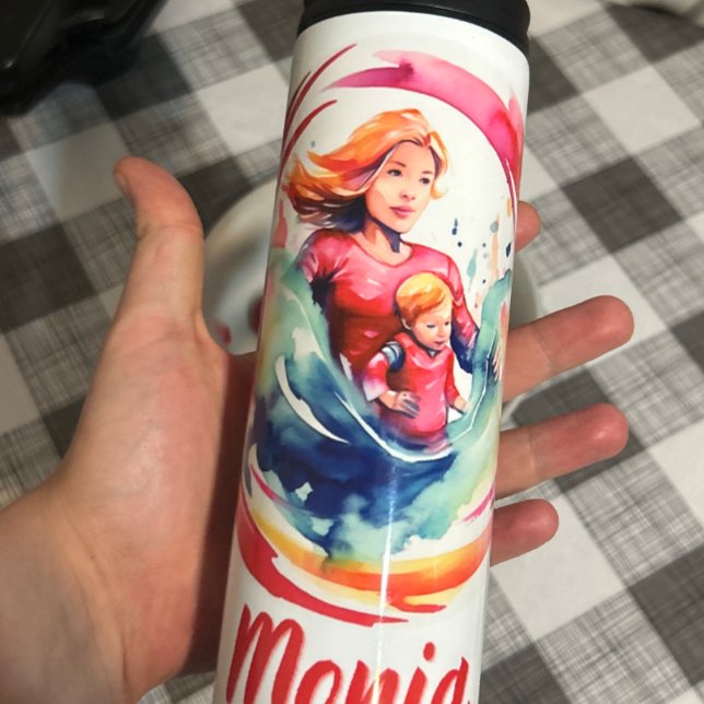 Mama Mother's Day  Beautiful woman Mother with kid Thermal Tumbler (Creator Uploaded)