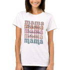 Mama Mother's Day Custom Kids Names Retro 