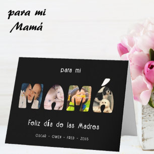 Mamá Mother's Day Custom Photo & Name Card