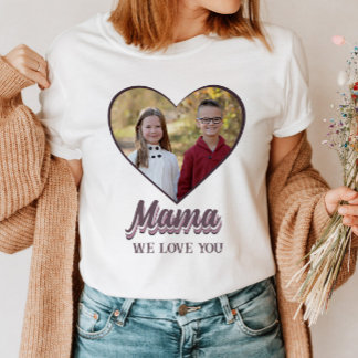 Mama Mother's Day Heart Photo Gift from Kids  T-Shirt