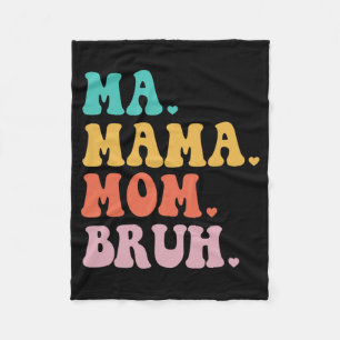 Mama Mum Bruh Heart Mum Life Boys Fun Mothers Day Fleece Blanket