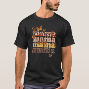 Mama Mum Butterfly Boho Mum Leopard Cow Print Moth T-Shirt