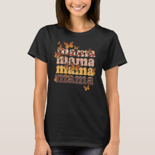 Mama Mum Butterfly Boho Mum Leopard Cow Print Moth T-Shirt