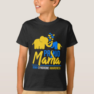 Mama Mum Down Syndrome Awareness Day Cute Elephant T-Shirt