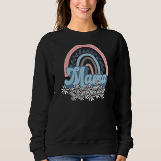 Mama Mum Retro Vintage Groovy Rainbow Daisy Flower Sweatshirt