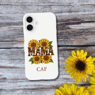 Mama Mum Sunflowers Monogram Initials Gift Mum iPhone 16 Case