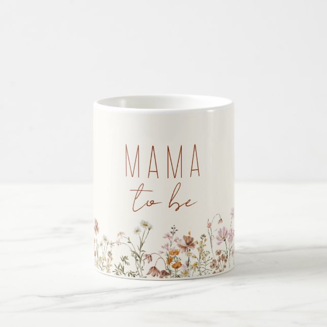 Mama Mum to Be Wildflower Baby Shower Coffee Mug (Center)
