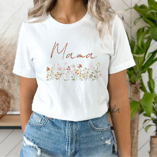 Mama Mum to Be Wildflower Baby Shower Maternity T-Shirt