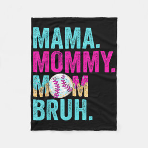 Mama Mummy Mum Bruh Baseball Mum Drip Ice Cream Fleece Blanket