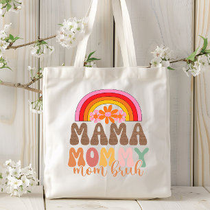 Mama Mummy Mum Bruh Funny Retro Groovy Tote Bag