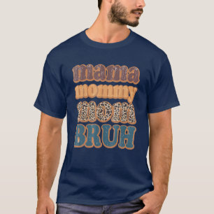 Mama Mummy Mum Bruh Vintage Leopard Boys Girls Kid T-Shirt