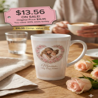 Mama — My First Home | Mother & Daughter Floral Tr Latte Mug