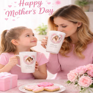 Mama — My First Home   Mother & Daughter Floral Tr Latte Mug