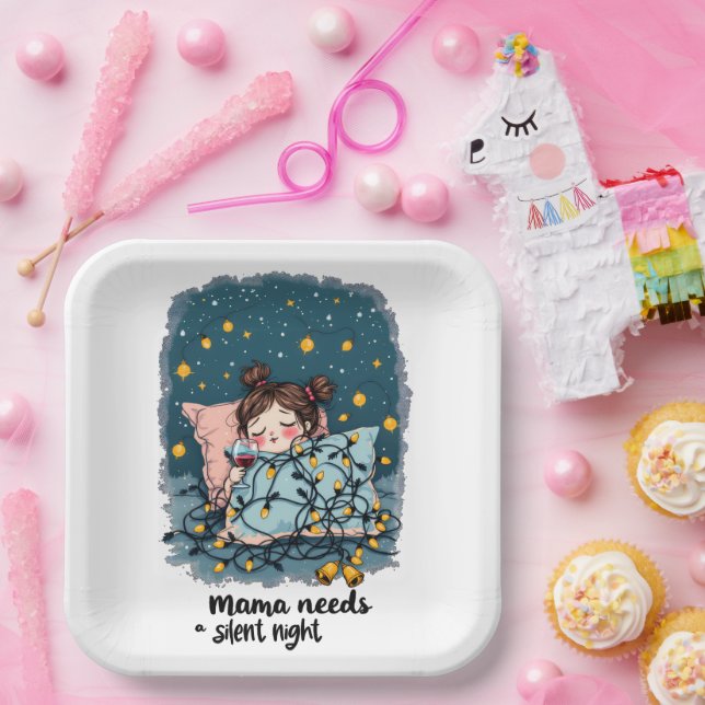 Mama Needs a Silent Night  Paper Plate (Party)