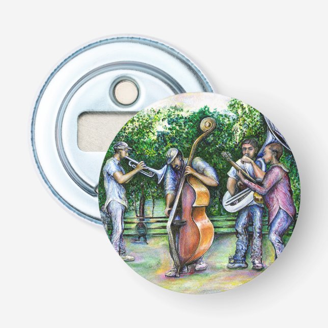 Mama Never Warned Me about Tuba Players Bottle Opener (Front)