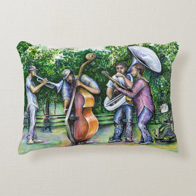 Mama Never Warned Me about Tuba Players Decorative Cushion (Front)