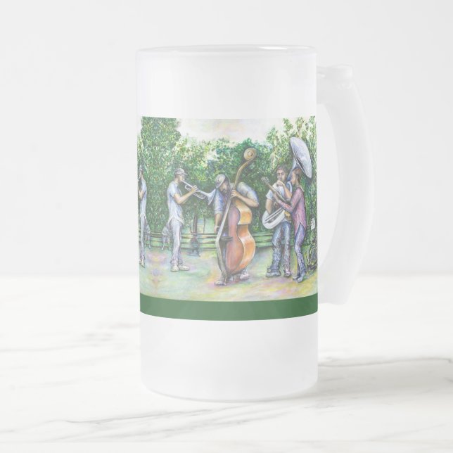 Mama Never Warned Me about Tuba Players Frosted Glass Beer Mug (Front Right)