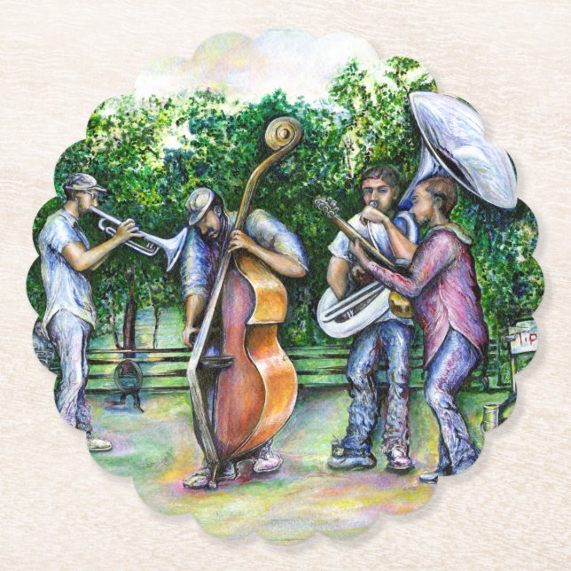 Mama Never Warned Me about Tuba Players Paper Coaster (Front)