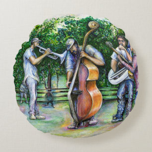 Mama Never Warned Me about Tuba Players Round Cushion