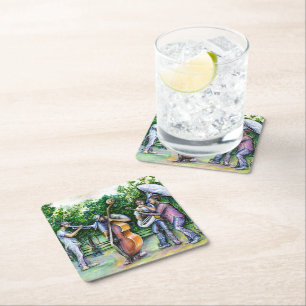 Mama Never Warned Me about Tuba Players Square Paper Coaster