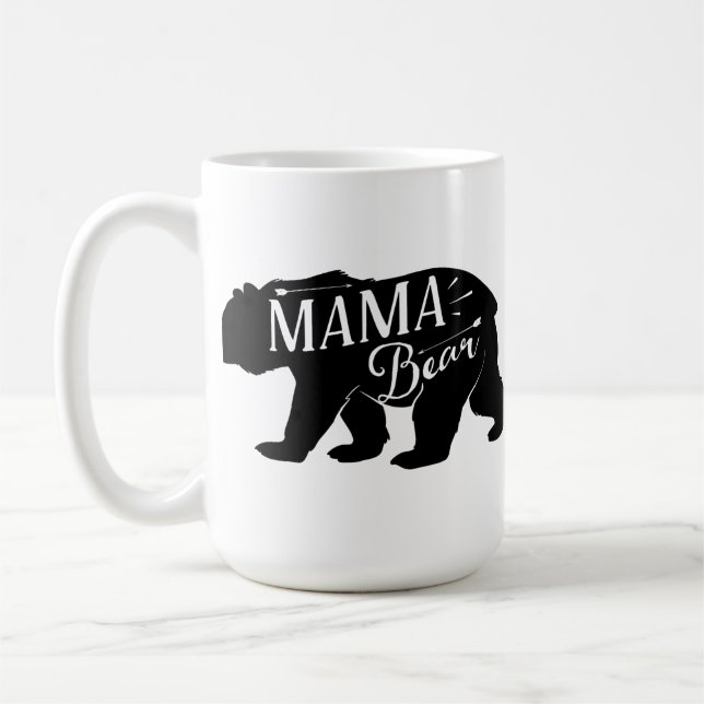Mama Novelty Bear Funny Retro Coffee Mug (Left)