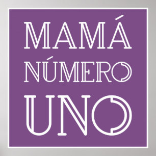 Mamá Número Uno Trendy Typography on Purple Poster