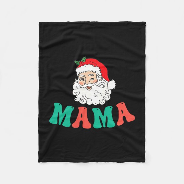 Mama Of 1st Birthday Pajamas Christmas Santa Match Fleece Blanket (Front)