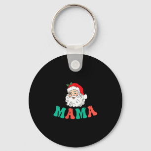 Mama Of 1st Birthday Pajamas Christmas Santa Match Key Ring