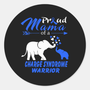 Mama Of A Charge Syndrome Warrior  Classic Round Sticker