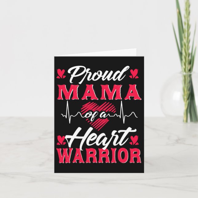 Mama Of A Heart Warrior Chd Awareness  Card (Front)