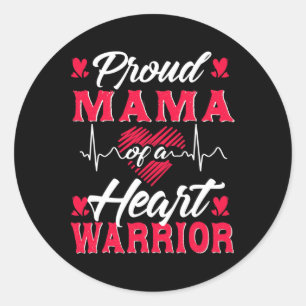 Mama Of A Heart Warrior Chd Awareness  Classic Round Sticker