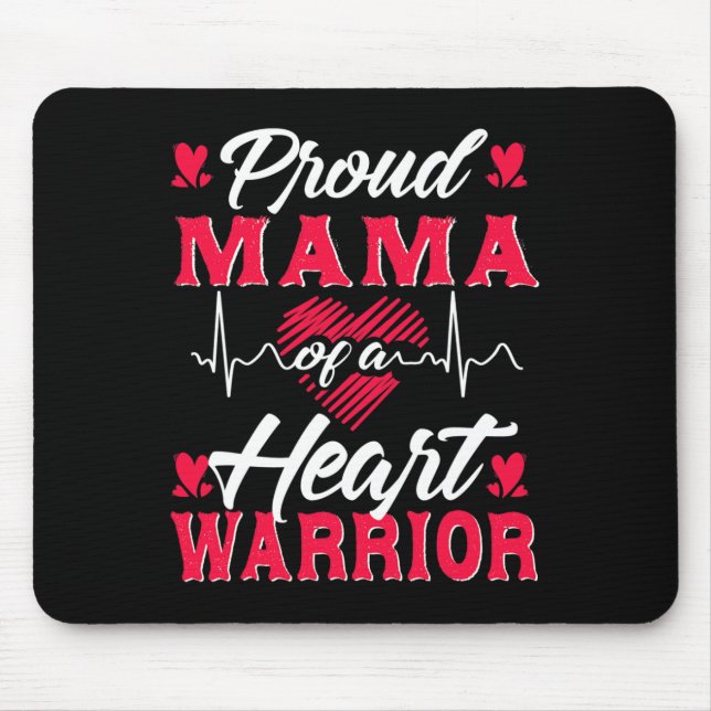 Mama Of A Heart Warrior Chd Awareness  Mouse Mat (Front)