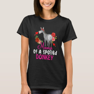 Mama Of A Spoiled Donkey Cute Donkey Bow Tie Flowe T-Shirt