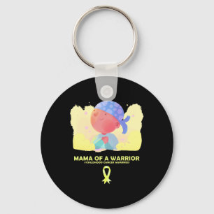 Mama Of A Warrior Childhood Cancer Awareness Key Ring