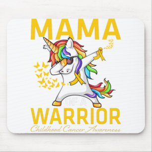 Mama Of A Warrior Childhood Cancer Awareness Mouse Mat