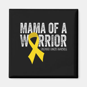Mama of a Warrior Childhood Cancer Ribbon Oncolog Magnet