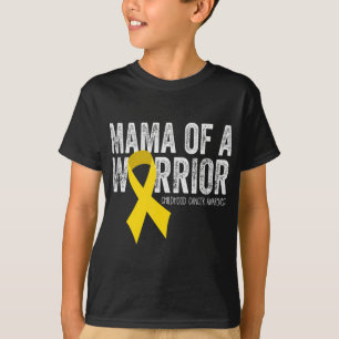Mama of a Warrior Childhood Cancer  Ribbon Oncolog T-Shirt
