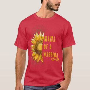 Mama of a Warrior Childhood Cancer, Ribbon Oncolog T-Shirt