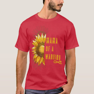 Mama of a Warrior Childhood Cancer, Ribbon Oncolog T-Shirt