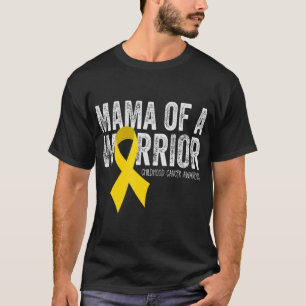 Mama of a Warrior Childhood Cancer Ribbon Oncolog T-Shirt