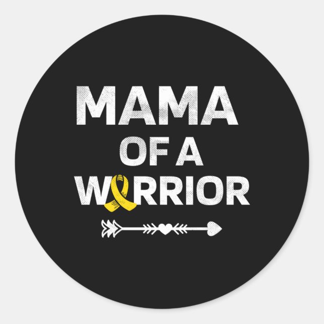 Mama Of A Warrior Dipg Awareness Childhood Cancer  Classic Round Sticker (Front)