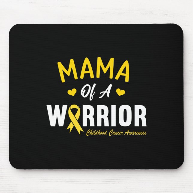 Mama Of A Warrior Hero Childhood Cancer Awareness  Mouse Mat (Front)