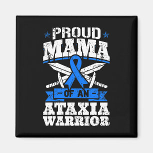Mama Of An Ataxia Warrior Awareness Ribbon Dystaxi Magnet