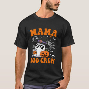 Mama of Boo Crew Groovy Ghost Matching Family Hall T-Shirt