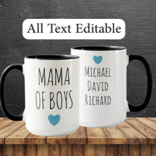 Mama of Boys Custom Names - Heartfelt Gift for Mum Mug