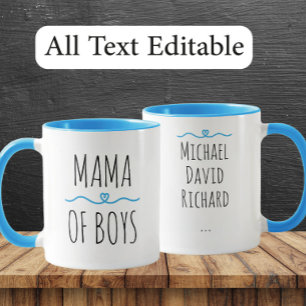Mama of Boys Custom Names - Heartfelt Gift for Mum Mug